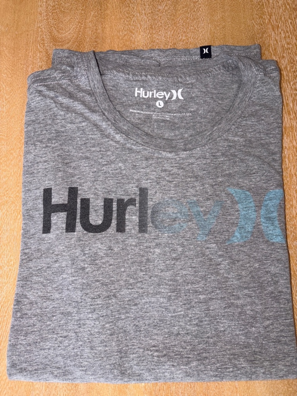 Hurley Gray Tee with Blue Logo